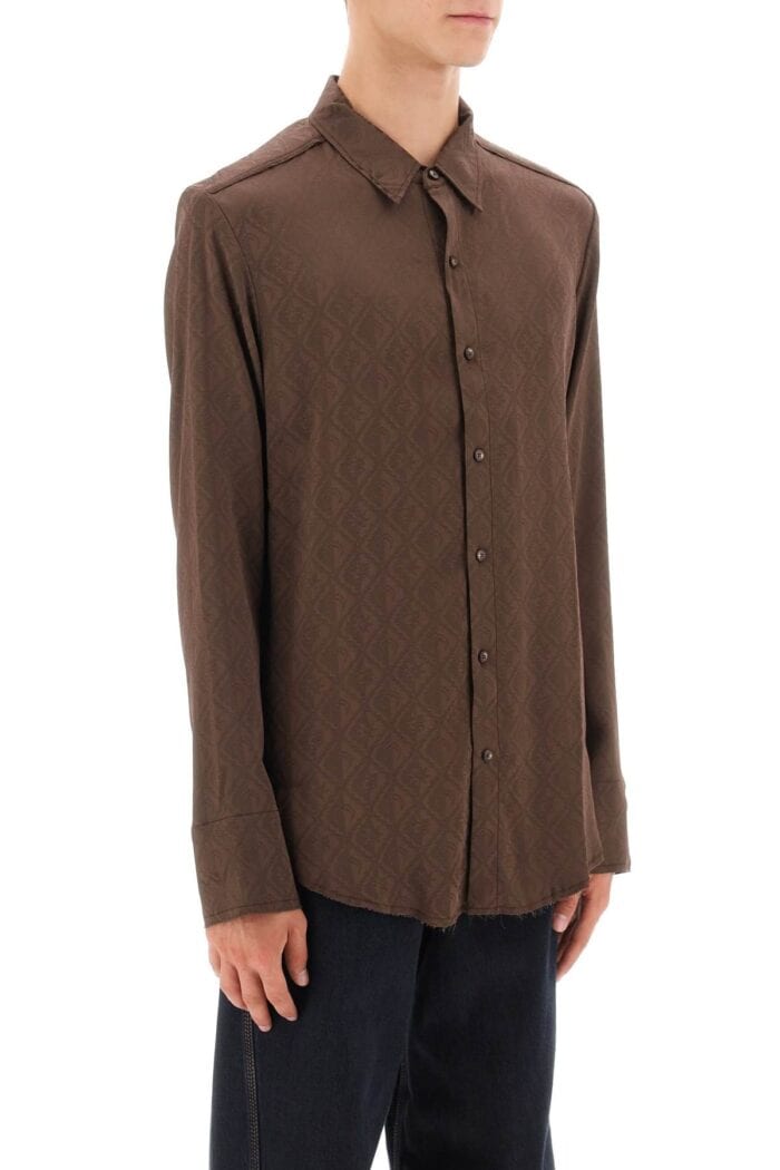 Marine Serre Moon Diamant Jacquard Satin Shirt