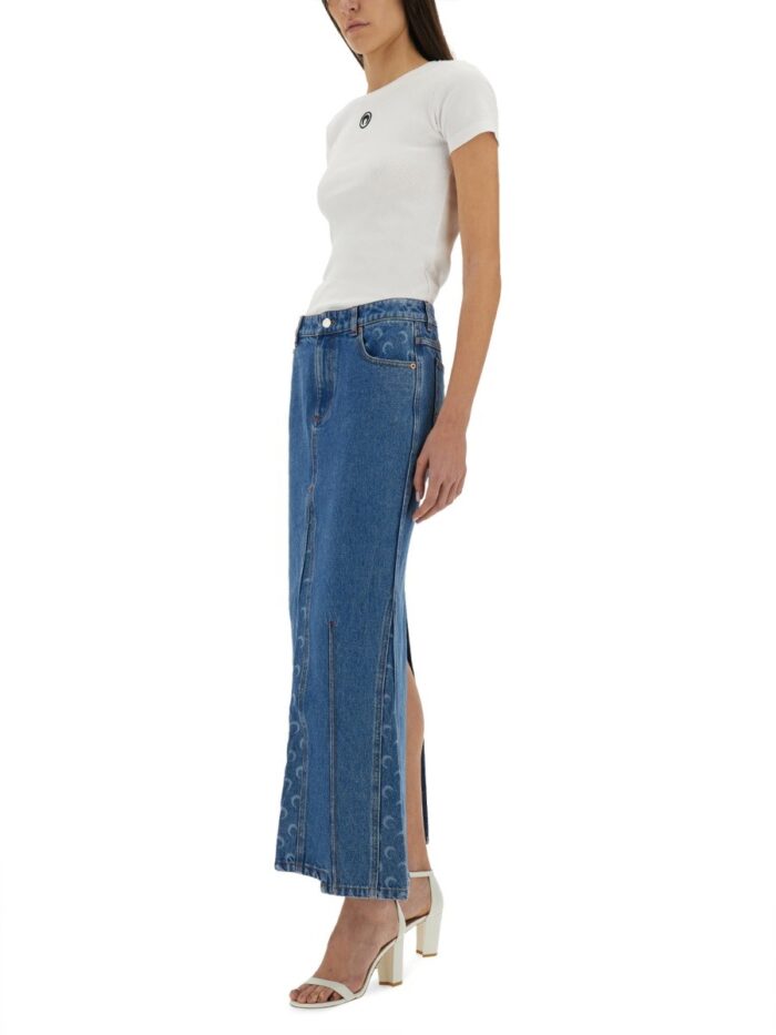 MARINE SERRE "MOON LASER" LONG SKIRT
