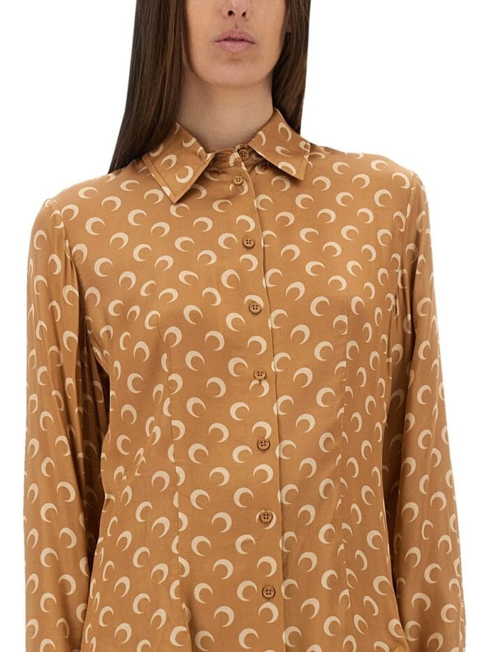 MARINE SERRE "MOON" SATIN SHIRT