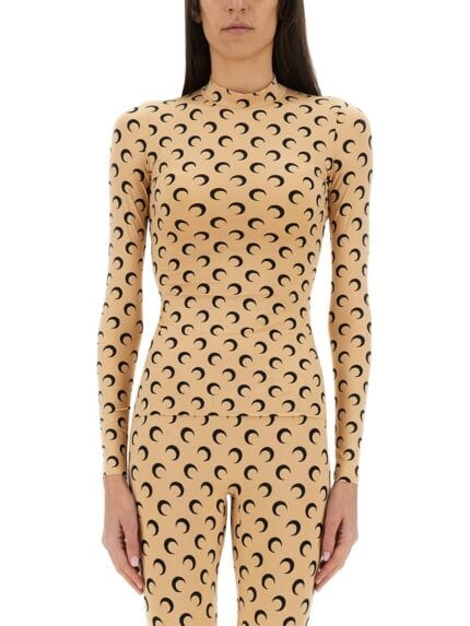 MARINE SERRE "MOON" TURTLENECK T-SHIRT