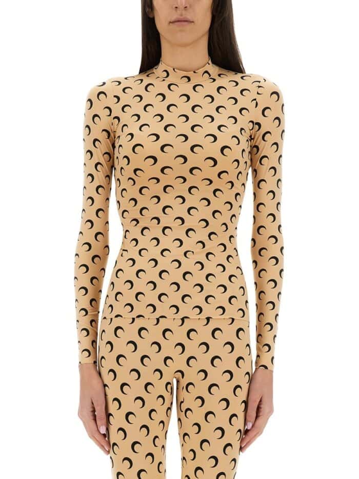 MARINE SERRE "MOON" TURTLENECK T-SHIRT