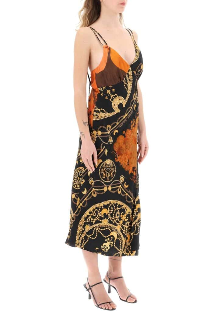 Marine Serre Printed Silk Midi Dress