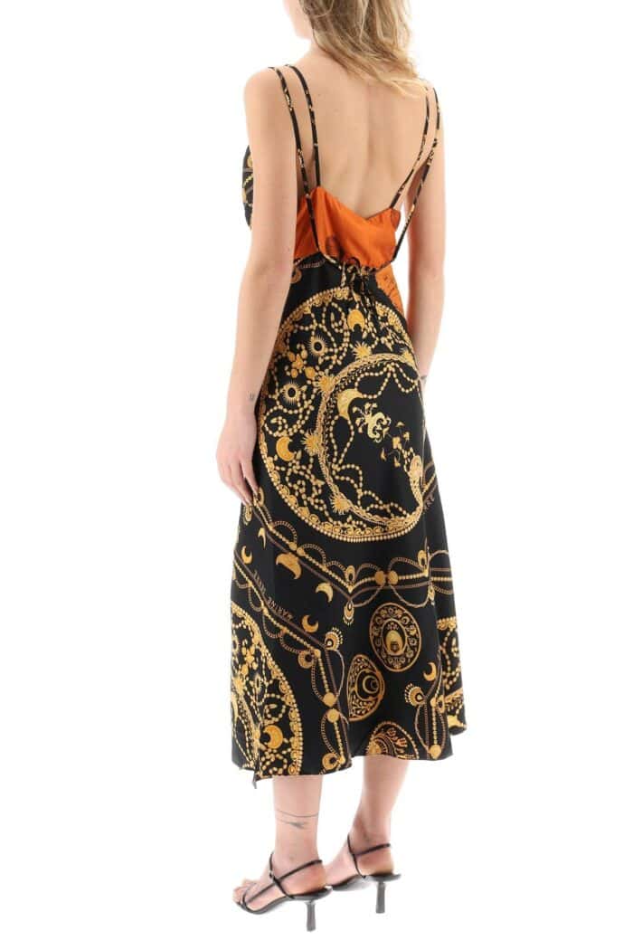 Marine Serre Printed Silk Midi Dress