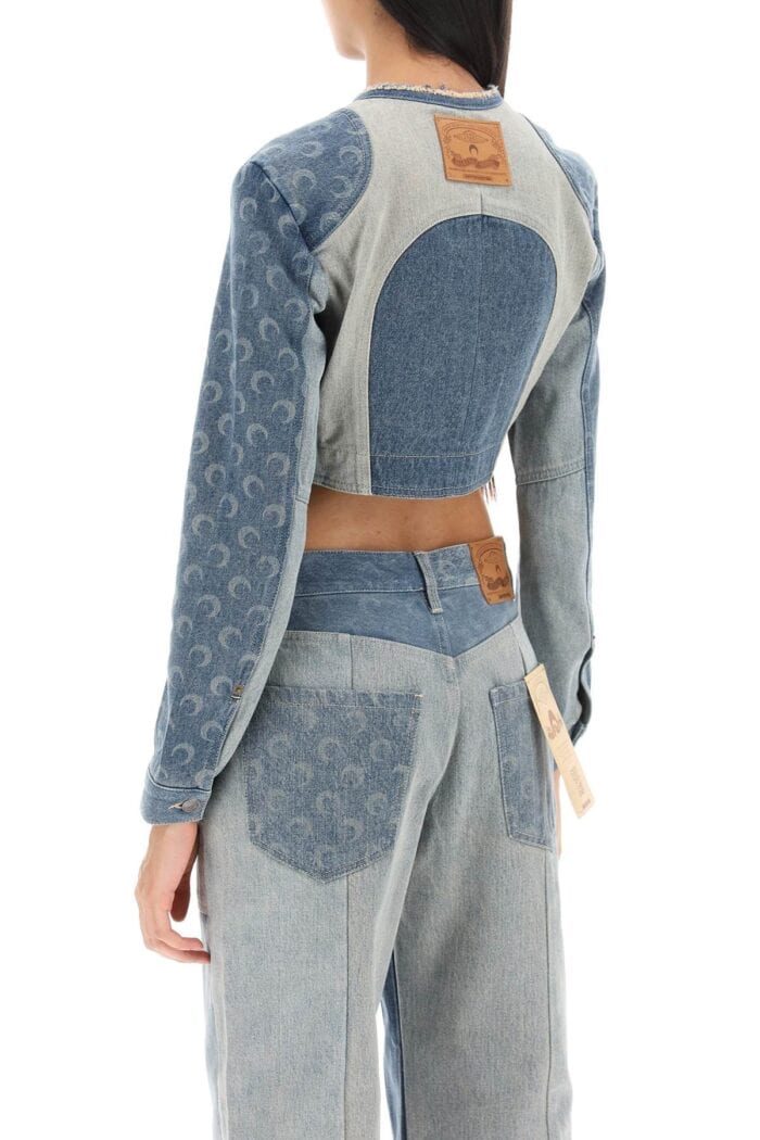 Marine Serre Regenerated Denim Cropped Jacket