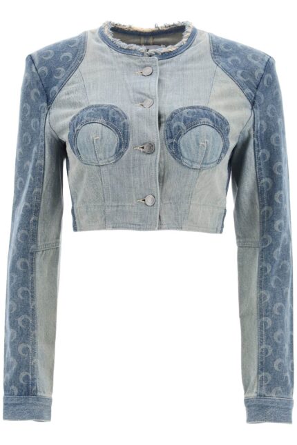 Marine Serre Regenerated Denim Cropped Jacket