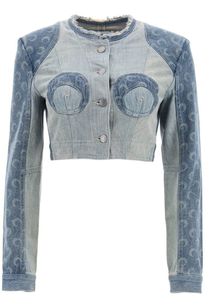 Marine Serre Regenerated Denim Cropped Jacket