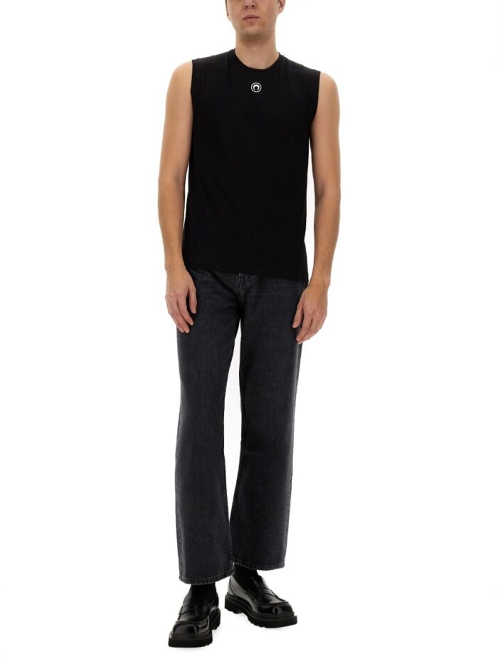 MARINE SERRE TANK TOP WITH EMBROIDERED MOON LOGO