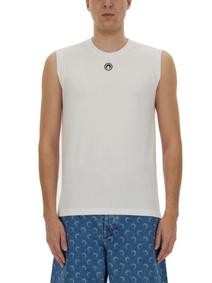 MARINE SERRE TANK TOP WITH EMBROIDERED MOON LOGO
