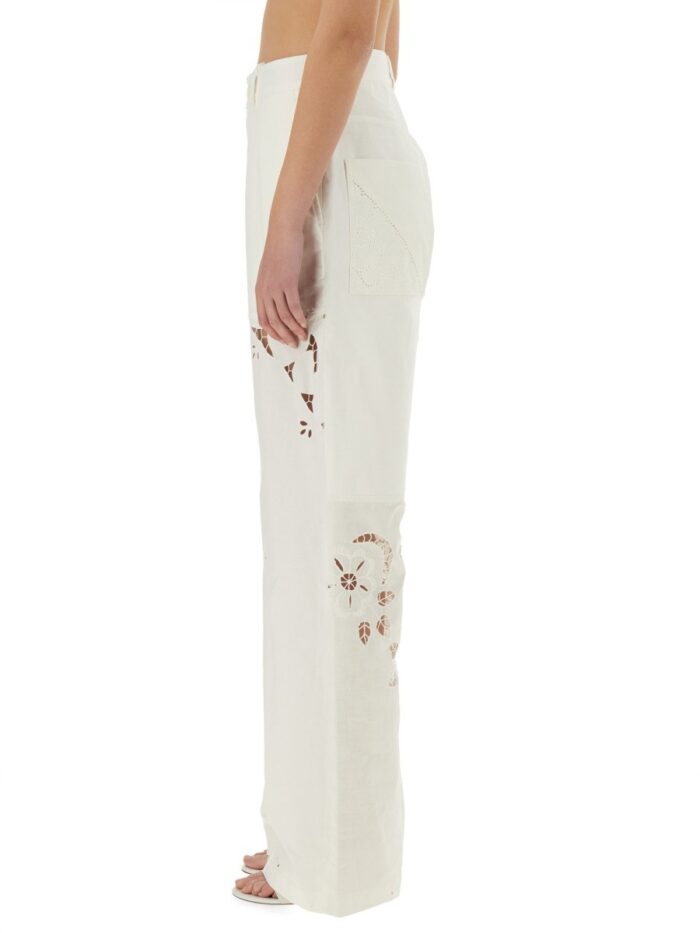 MARINE SERRE UPCYCLED LINEN PANTS