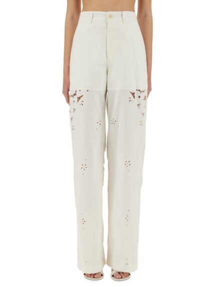 MARINE SERRE UPCYCLED LINEN PANTS