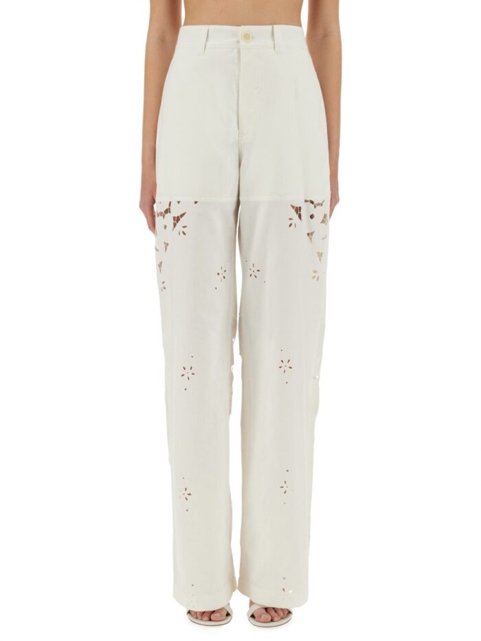 MARINE SERRE UPCYCLED LINEN PANTS