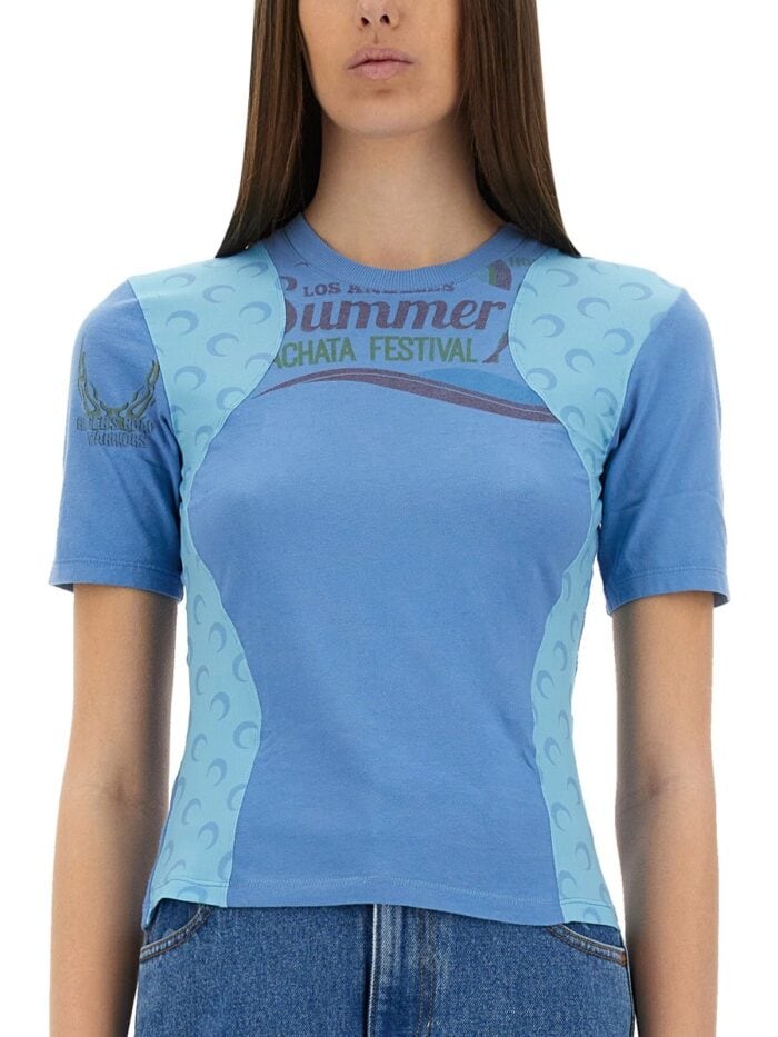 MARINE SERRE UPCYCLED T-SHIRT WITH PRINT