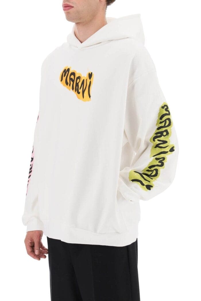 Marni Hoodie With Graffiti Print