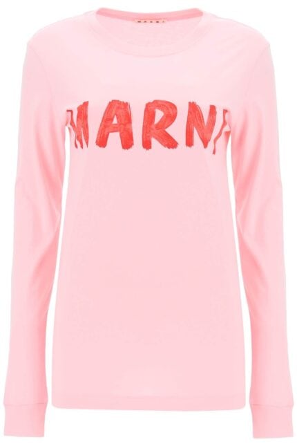 Marni Brushed Logo Long-sleeved T-shirt