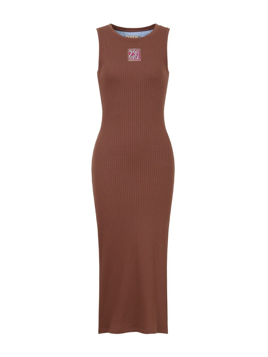 "marni Frame" Logo Midi Dress