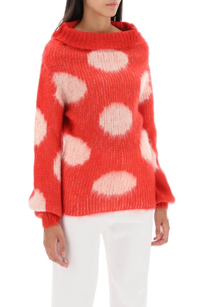 Marni Jacquard-knit Sweater With Polka Dot Motif