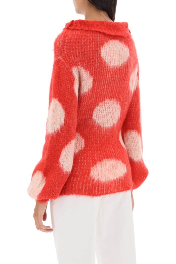 Marni Jacquard-knit Sweater With Polka Dot Motif