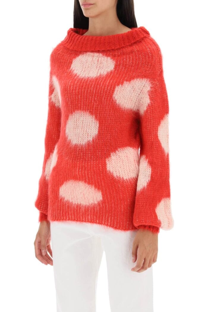 Marni Jacquard-knit Sweater With Polka Dot Motif