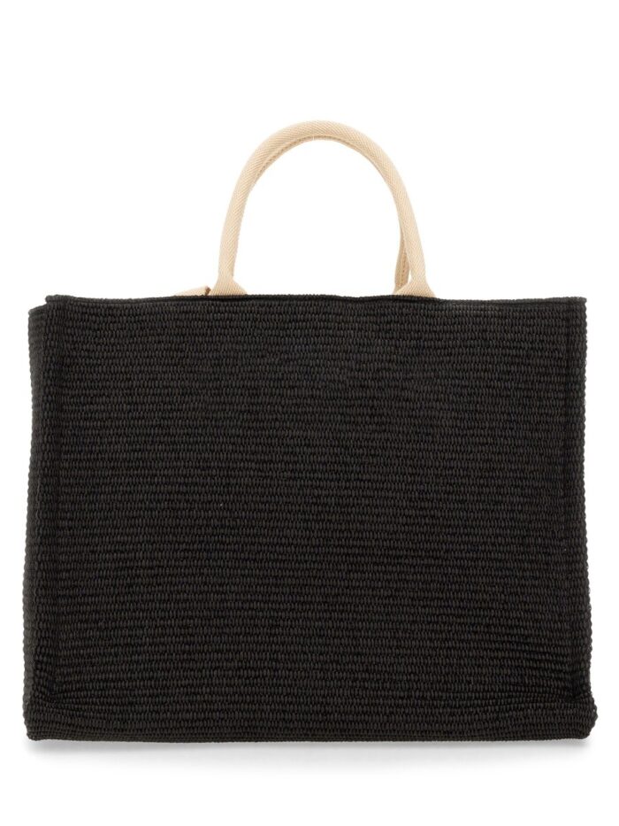 Marni LARGE RAFFIA EFFECT FABRIC TOTE BAG