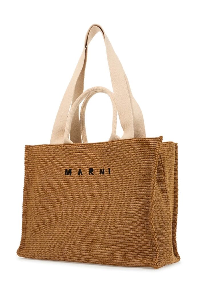 MARNI Large Raffia Effect Tote Bag