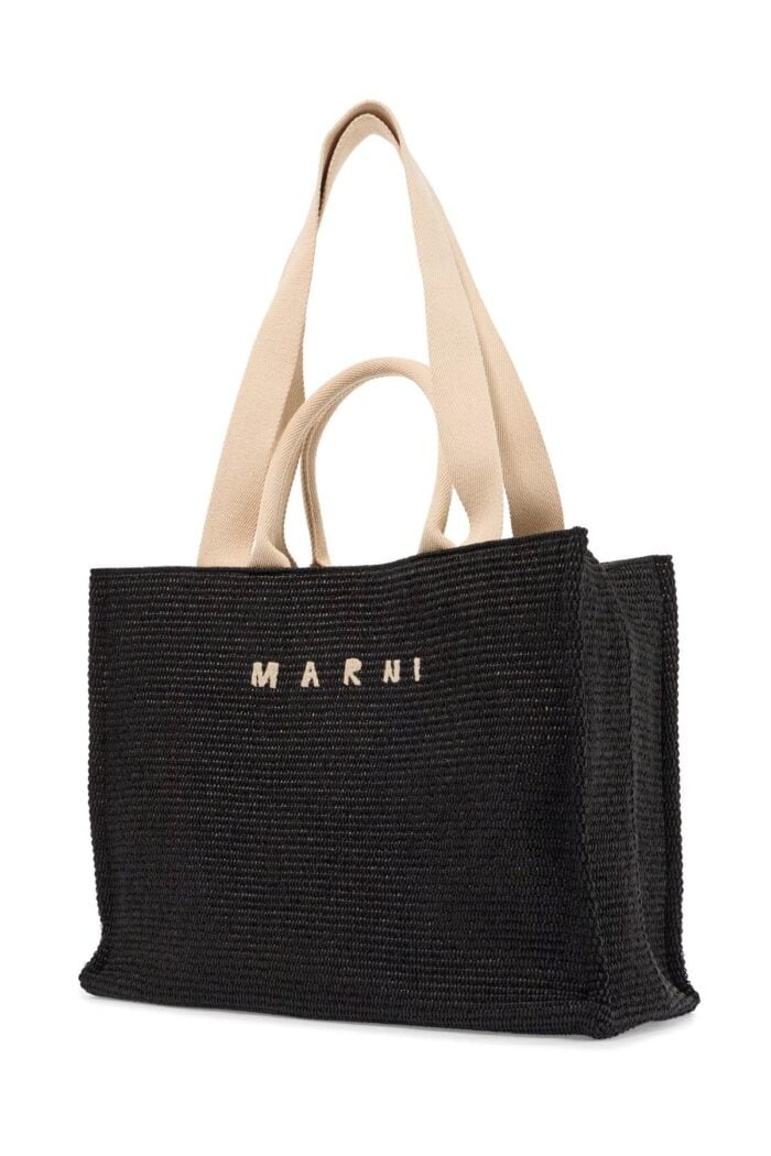 MARNI Large Raffia Effect Tote Bag