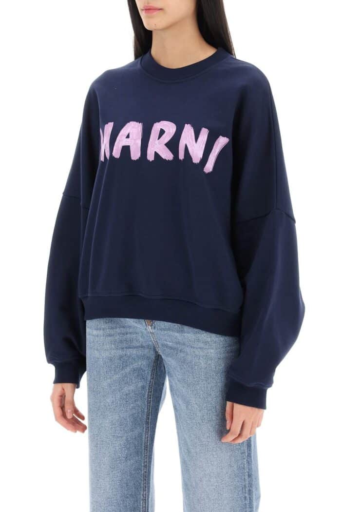 MARNI Logo Print Boxy Sweatshirt