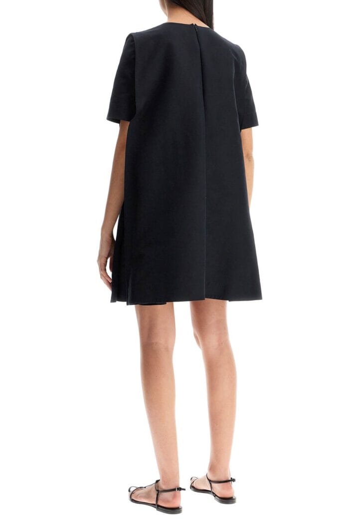 MARNI Loose Dress With Wide Neckline Black Cotton Short Sleeve