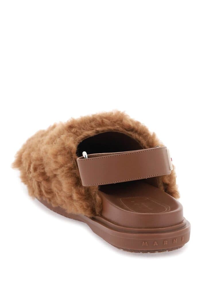 Marni Merino Wool Shearling Fussbett Sabots