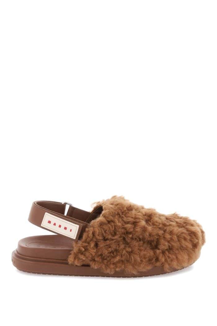 Marni Merino Wool Shearling Fussbett Sabots