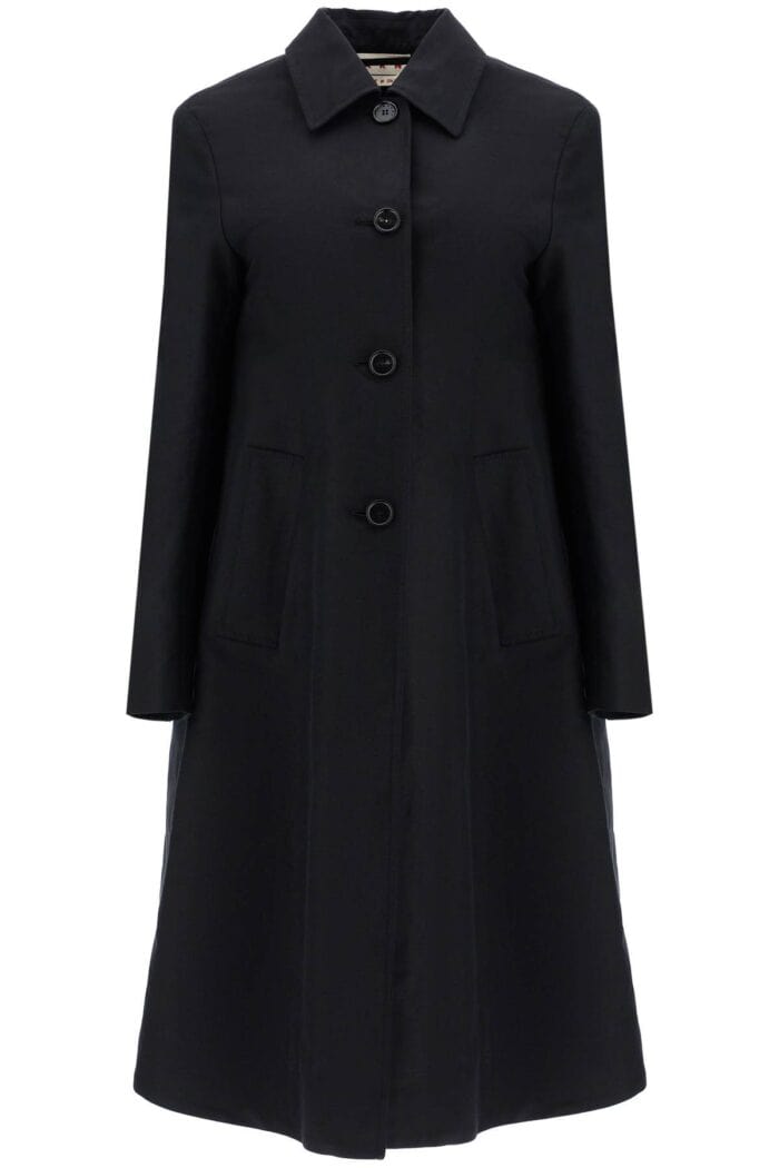 MARNI Minimalist Black Cotton Raincoat For Women