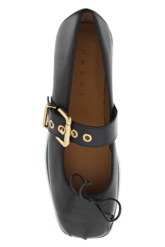 Marni Nappa Leather Mary Jane With Notched Sole