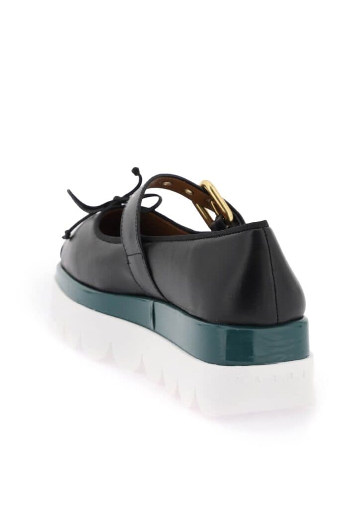 Marni Nappa Leather Mary Jane With Notched Sole