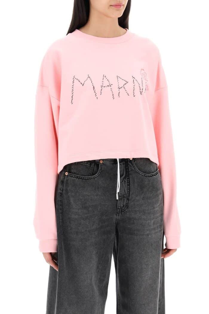 MARNI "organic Cotton Sweatshirt With Hand-embroid