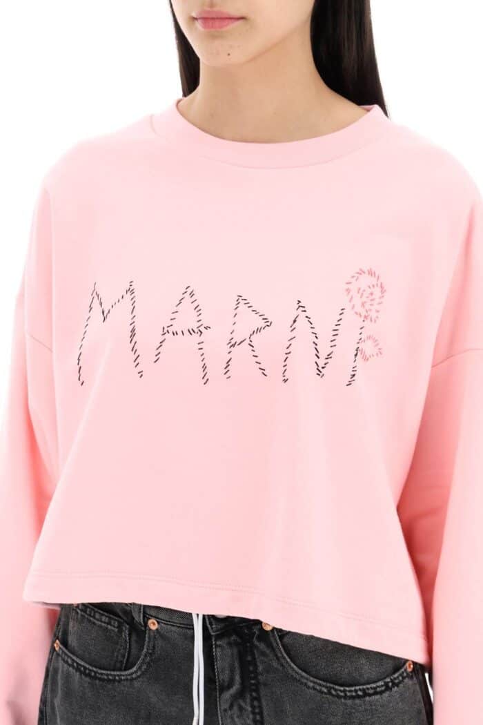 MARNI "organic Cotton Sweatshirt With Hand-embroid