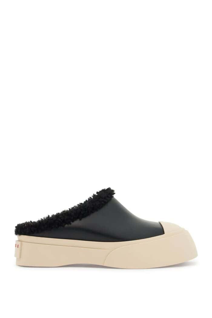 MARNI Pablo Leather And Shearling Clog