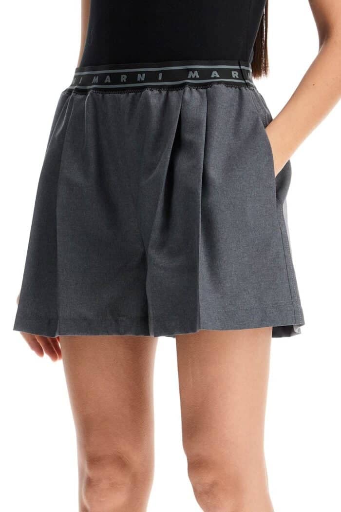 MARNI Pleated Shorts With Branded Band