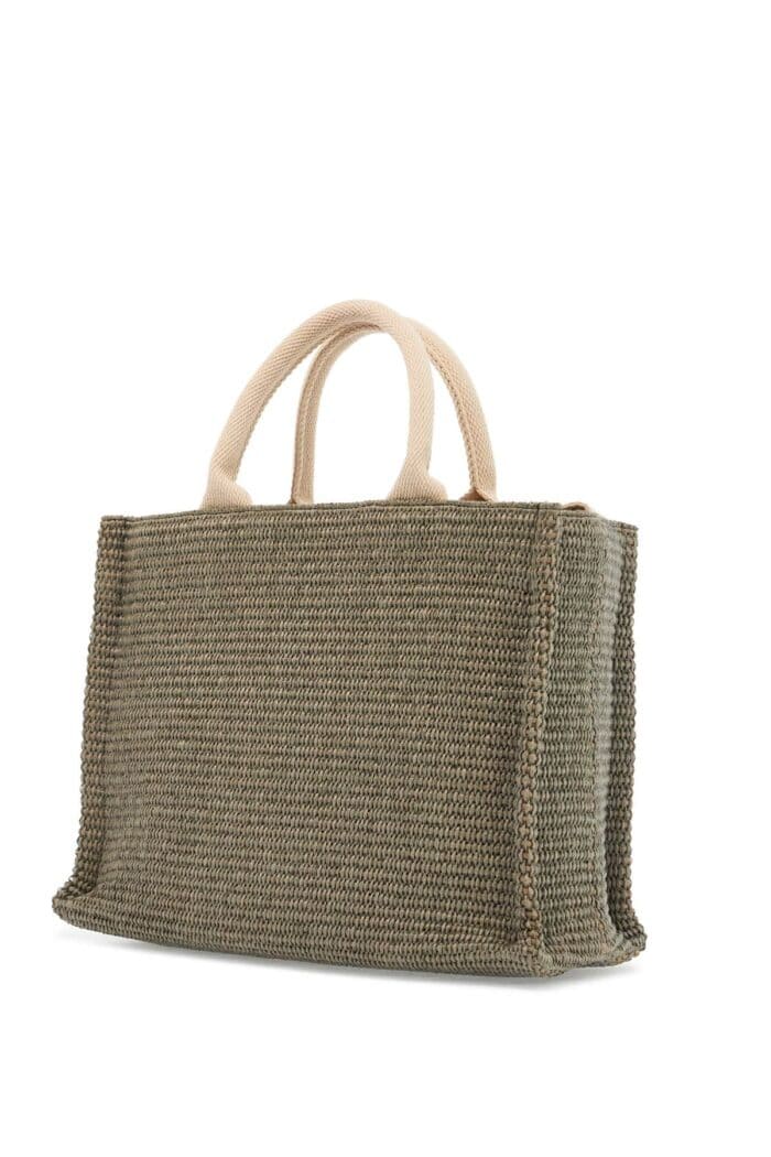 MARNI Raffia-effect Canvas Small Tote Bag