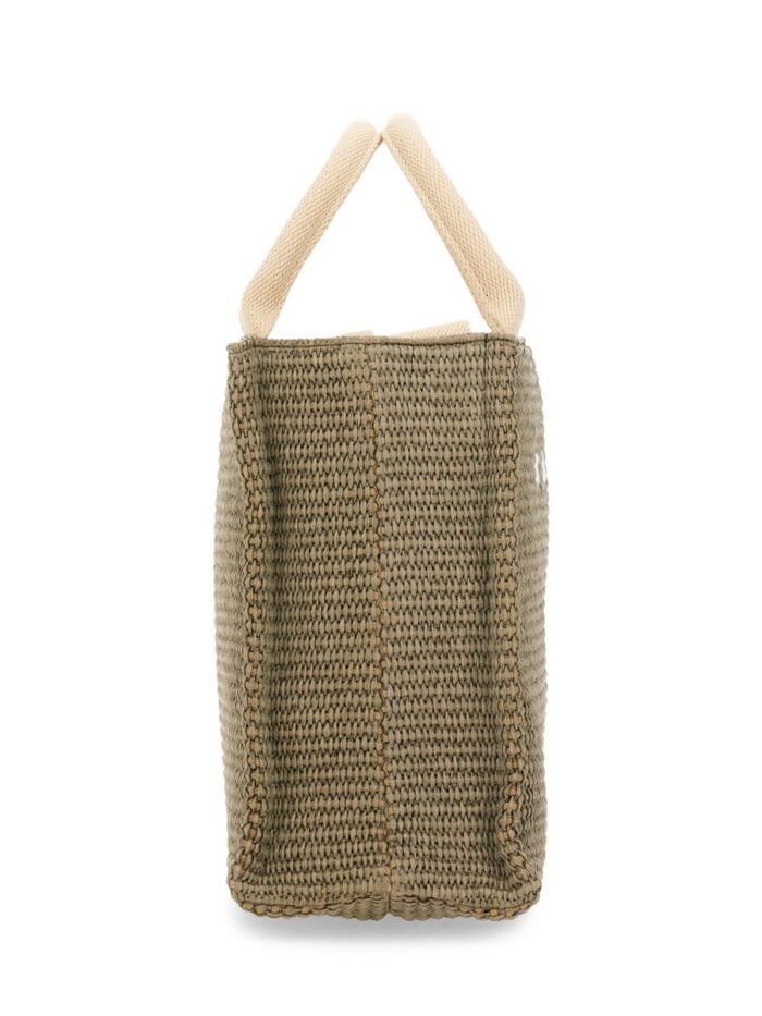 Marni RAFFIA EFFECT FABRIC SMALL TOTE BAG