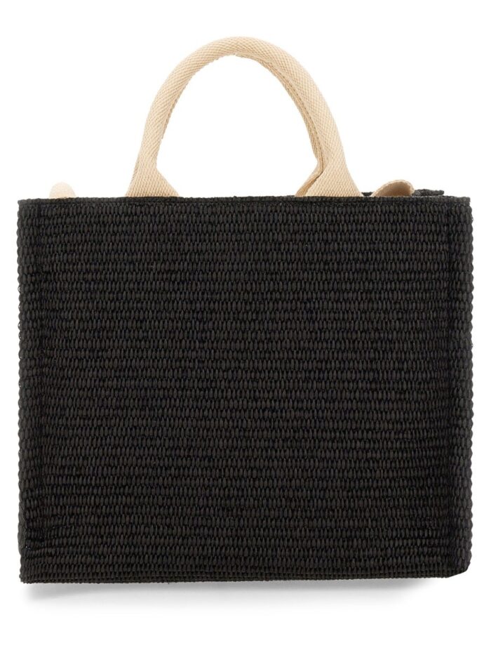 Marni RAFFIA EFFECT FABRIC SMALL TOTE BAG