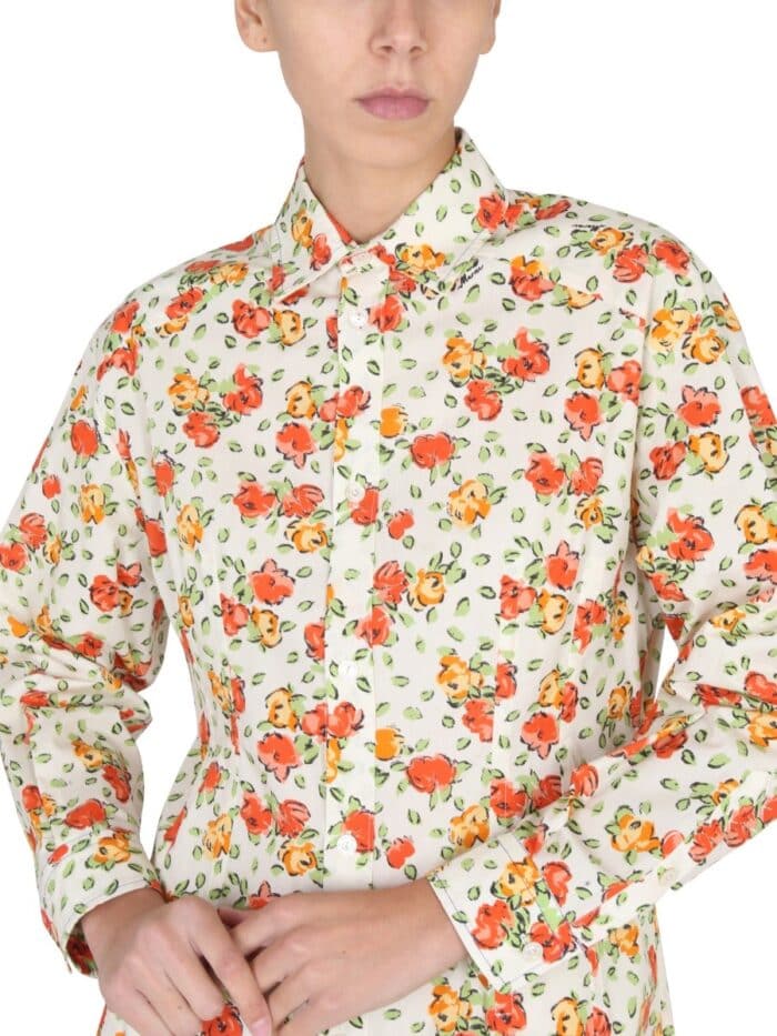 Marni SHIRT DRESS WITH FLORAL PATTERN