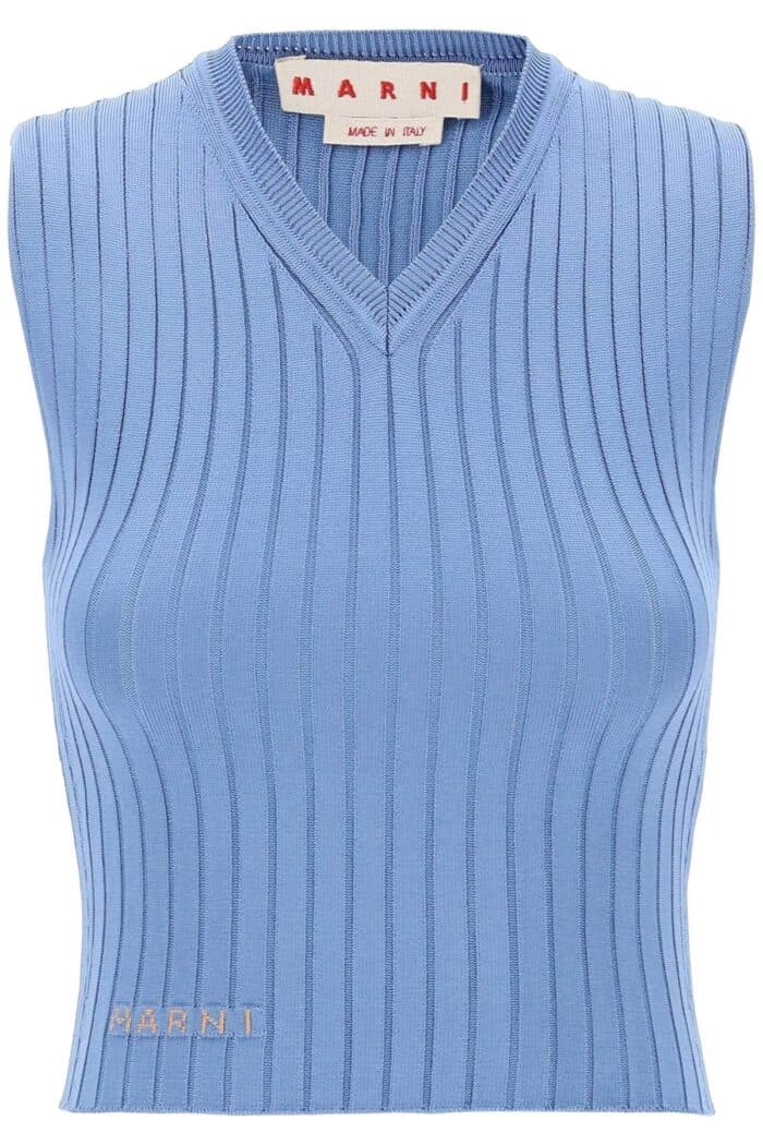 MARNI Sleeveless Ribbed Knit Top