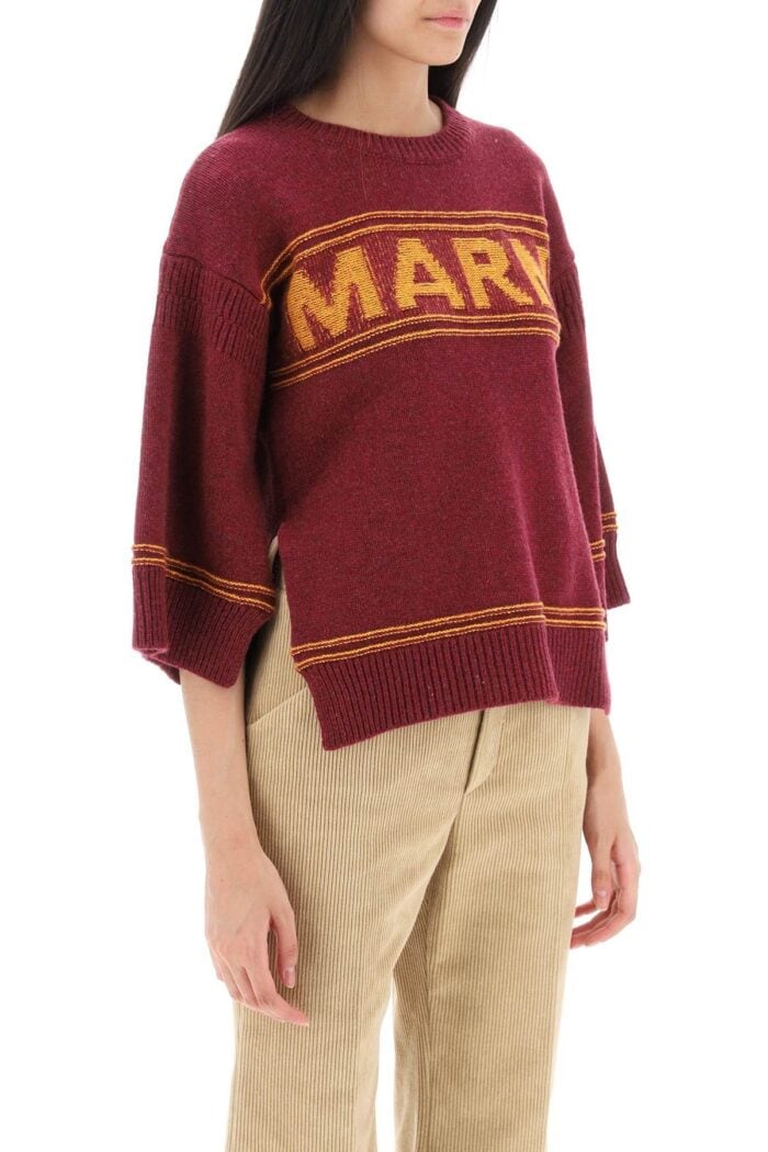 Marni Sweater In Jacquard Knit With Logo