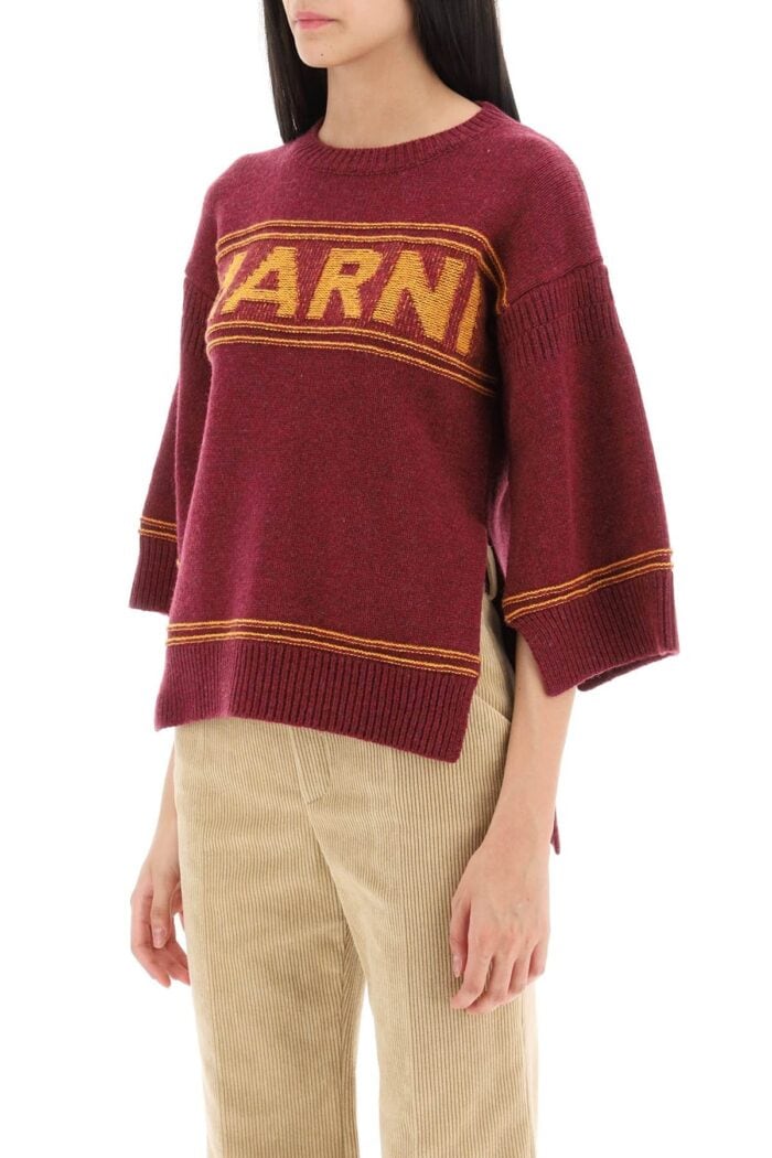 Marni Sweater In Jacquard Knit With Logo