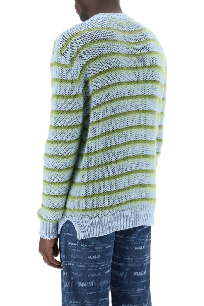 marni sweater in striped cotton and mohair MARNI Sweater In Striped Cotton And Mohair