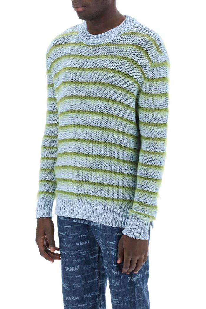 marni sweater in striped cotton and mohair MARNI Sweater In Striped Cotton And Mohair