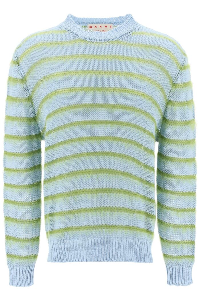 marni sweater in striped cotton and mohair MARNI Sweater In Striped Cotton And Mohair