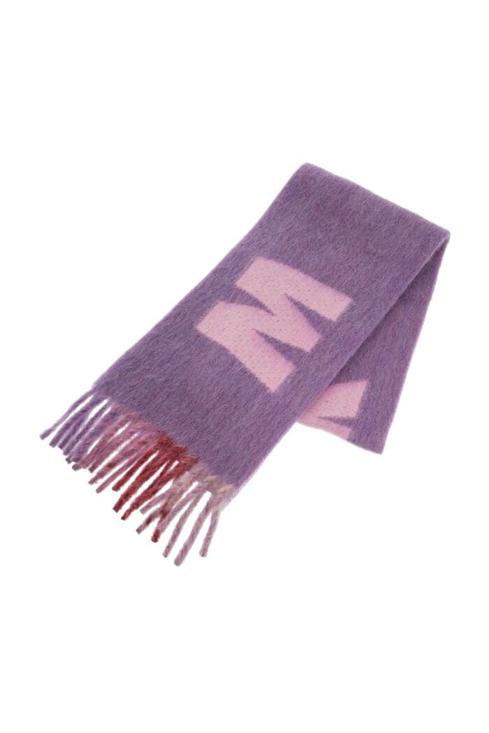 MARNI Wool And Mohair Scarf With Maxi Logo