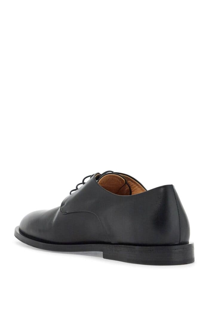 MARSLL Black Calf Leather Derby Shoes With Glossy Finish