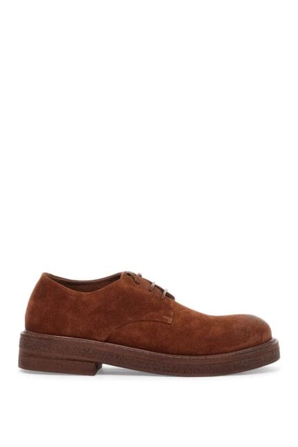 MARSLL Suede Leather Lace-up Derby Shoes With