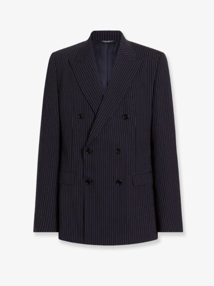 Dolce & Gabbana Martini Light Double-breasted Pinstriped Wool Blazer
